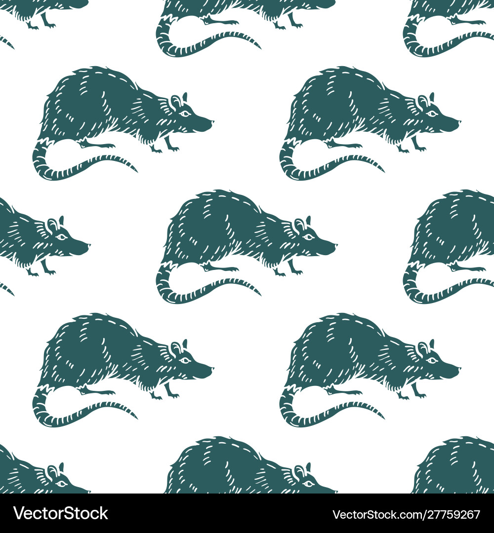 Rat or mouse seamless pattern background Vector Image