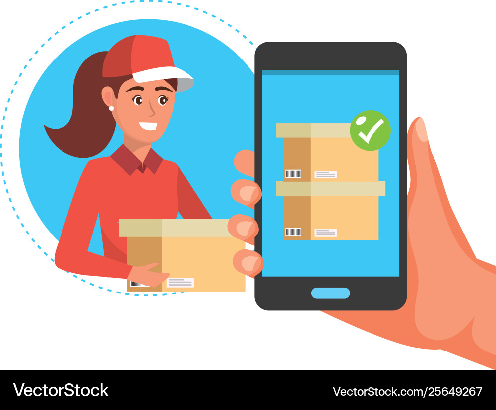 Tracking and delivery logistic worker Vector Image