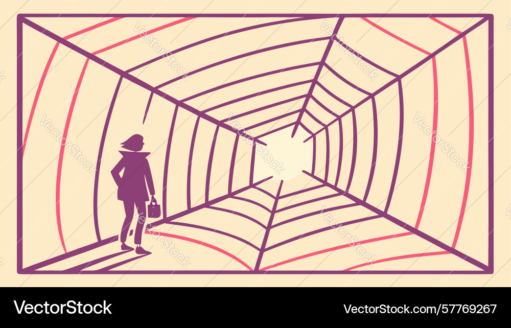 Web of uncertainty abstract journey inner Vector Image