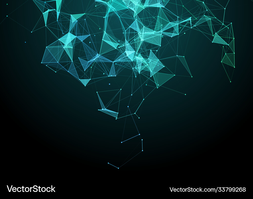 Abstract background with a low poly plexus Vector Image