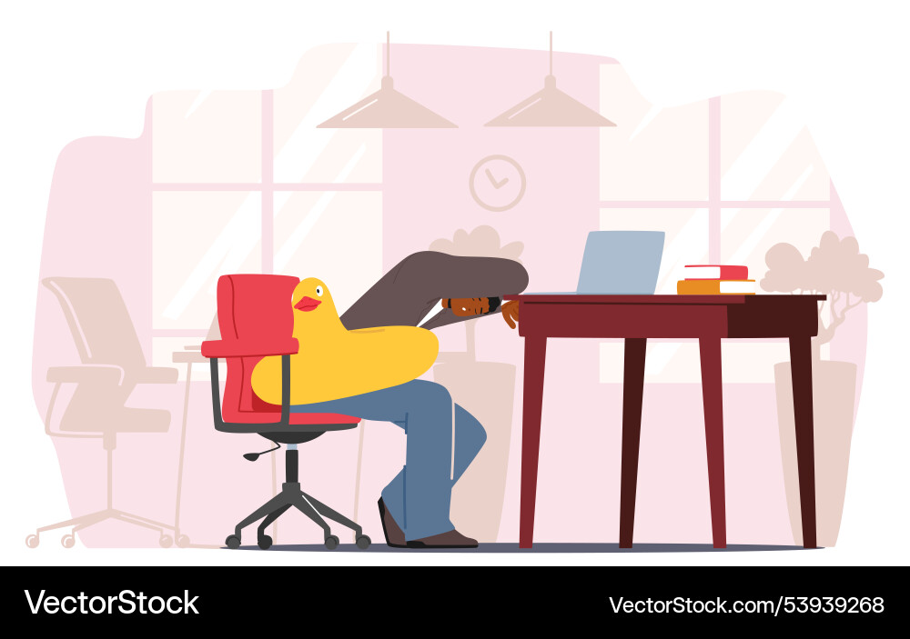 Businessman character relaxing with inflatable Vector Image