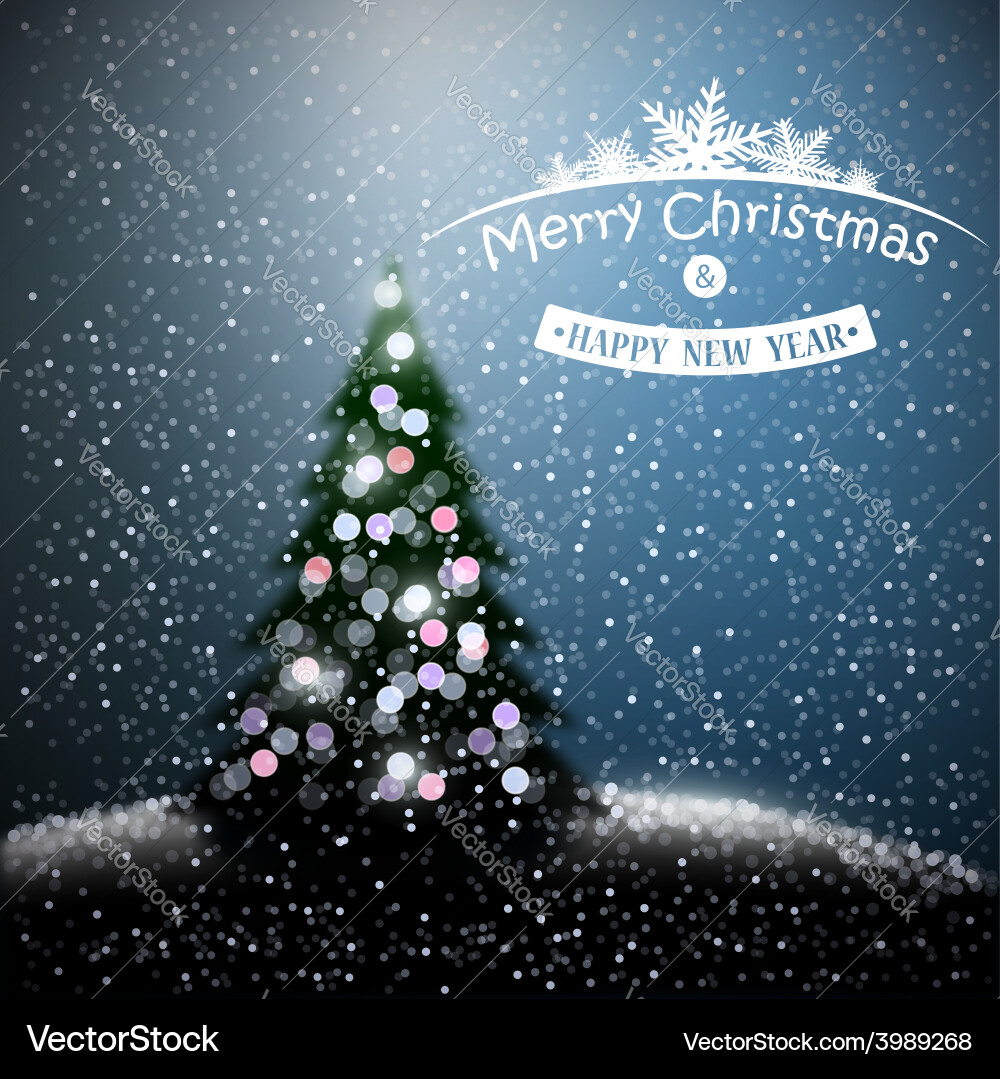Christmas background with tree Royalty Free Vector Image