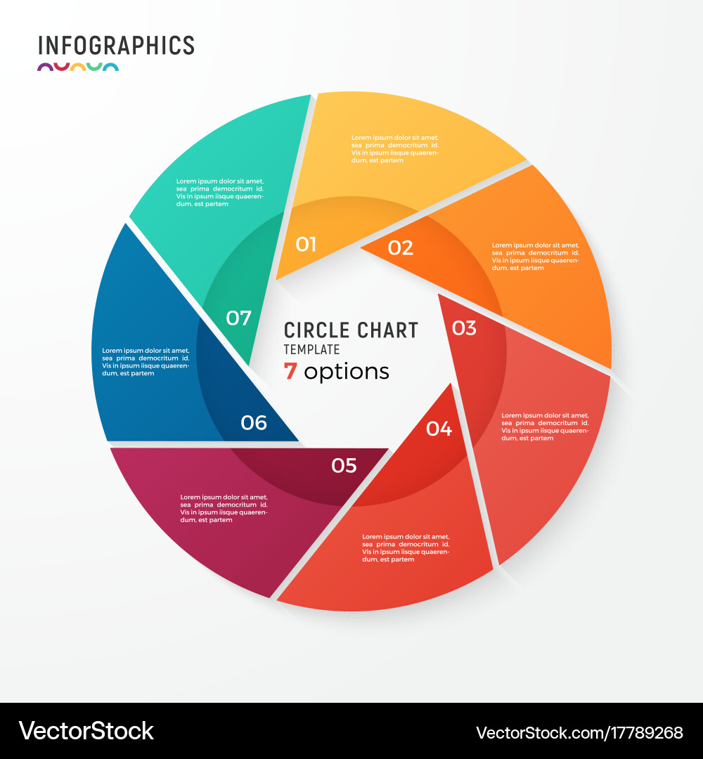 Data Visualization Circle Chart Template vector image