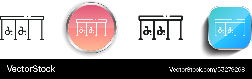 Disabled icon thin linear regular and button vector image