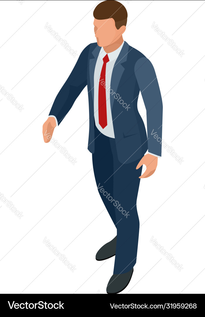 Isometric businessman isolated on write creating Isometric businessman isolated on write creating vector image