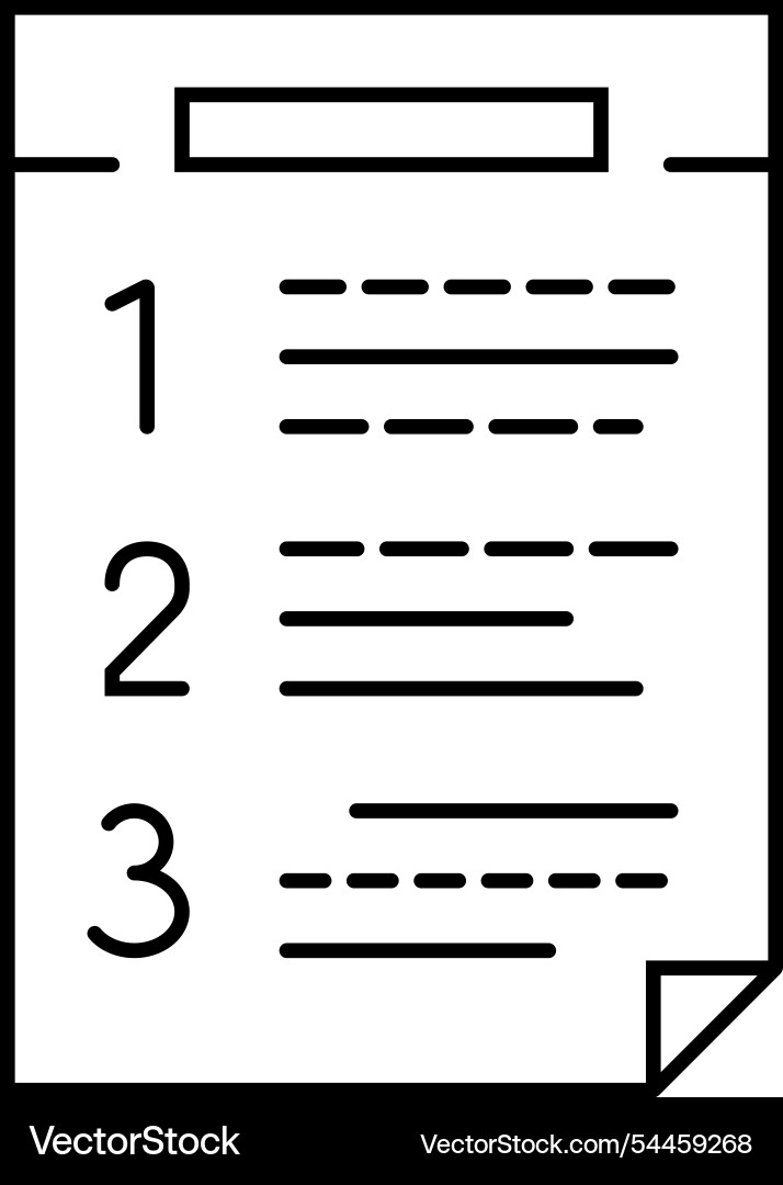 Numbered list line icon Numbered list line icon vector image