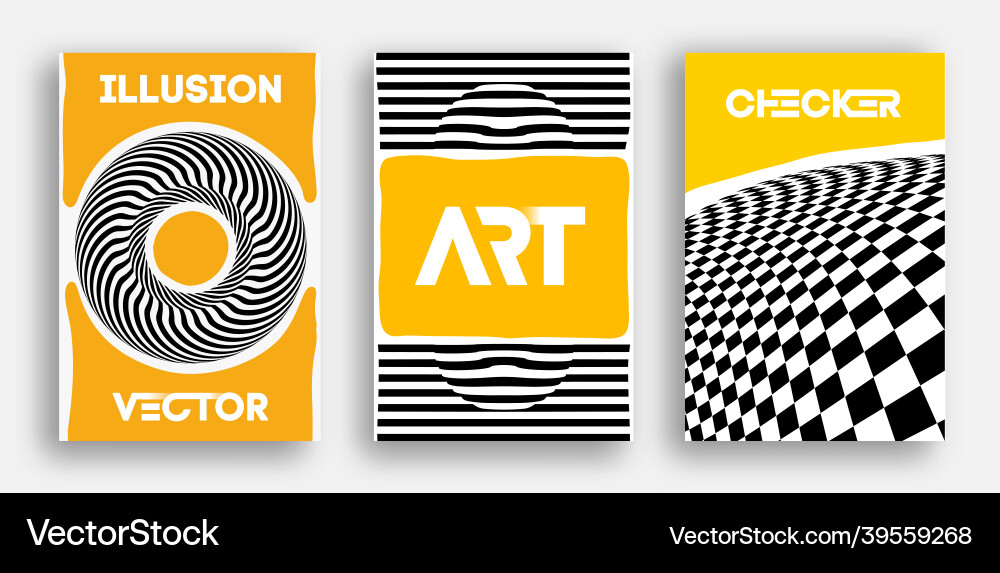 Poster set psychedelic pattern background Poster set psychedelic pattern background vector image