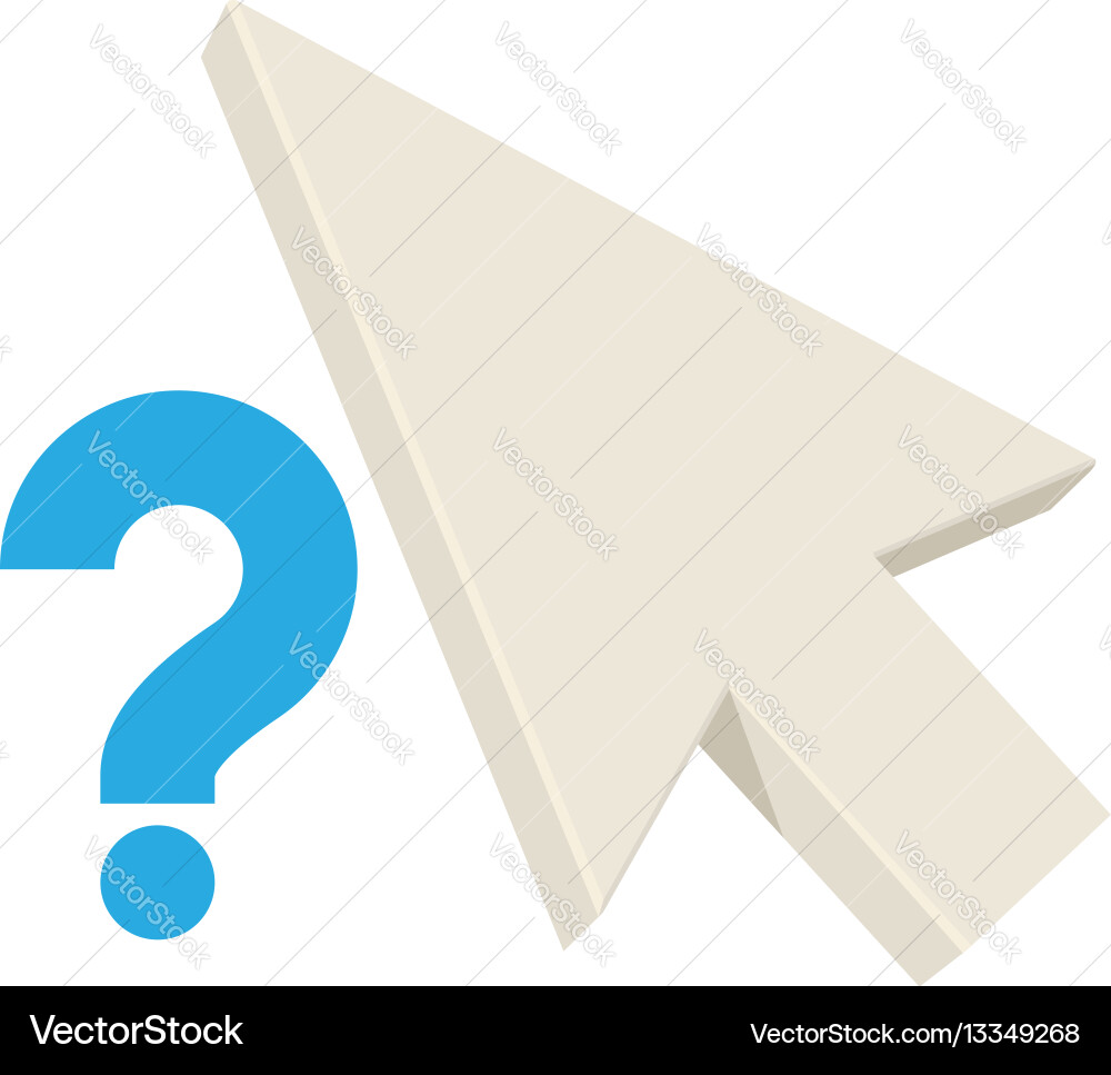 Question pointer icon cartoon style vector image