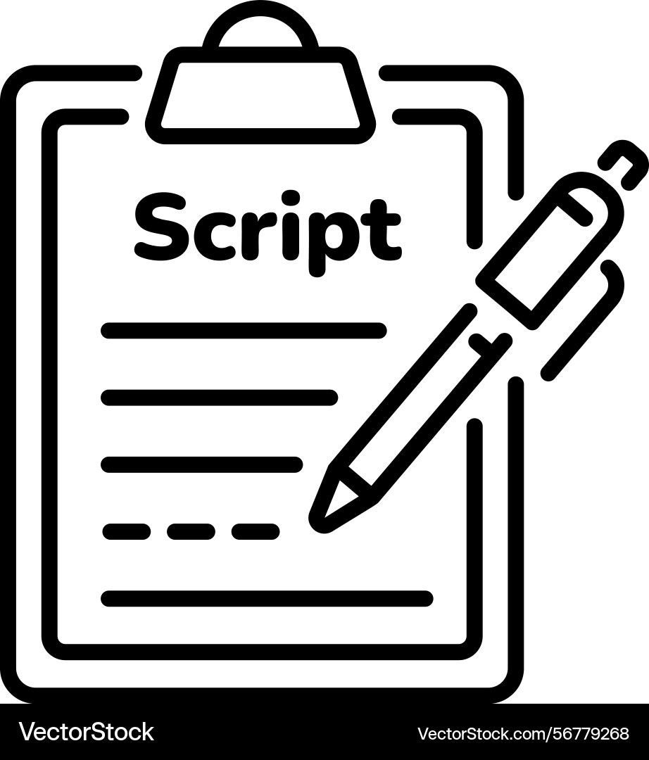 Script vector image
