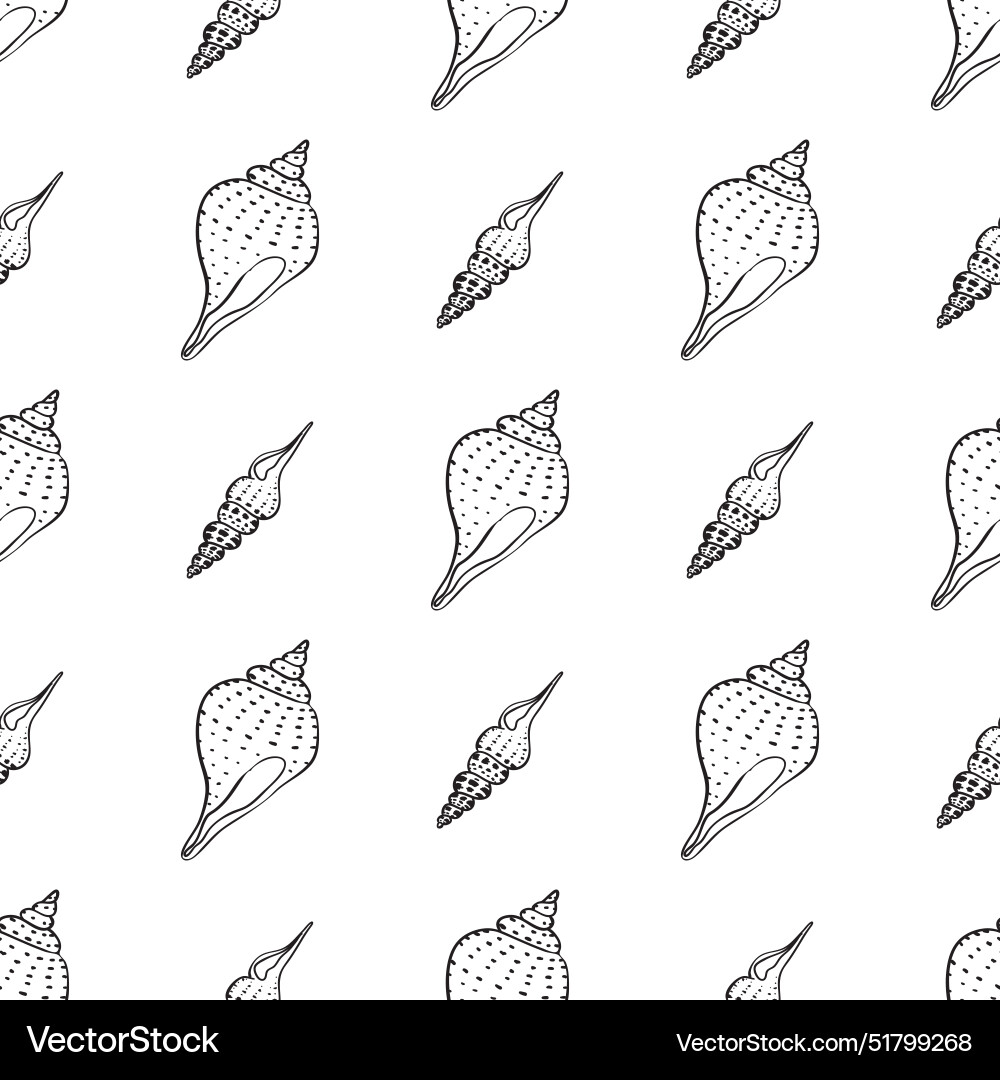 Seamless pattern with seashells corals Seamless pattern with seashells corals vector image