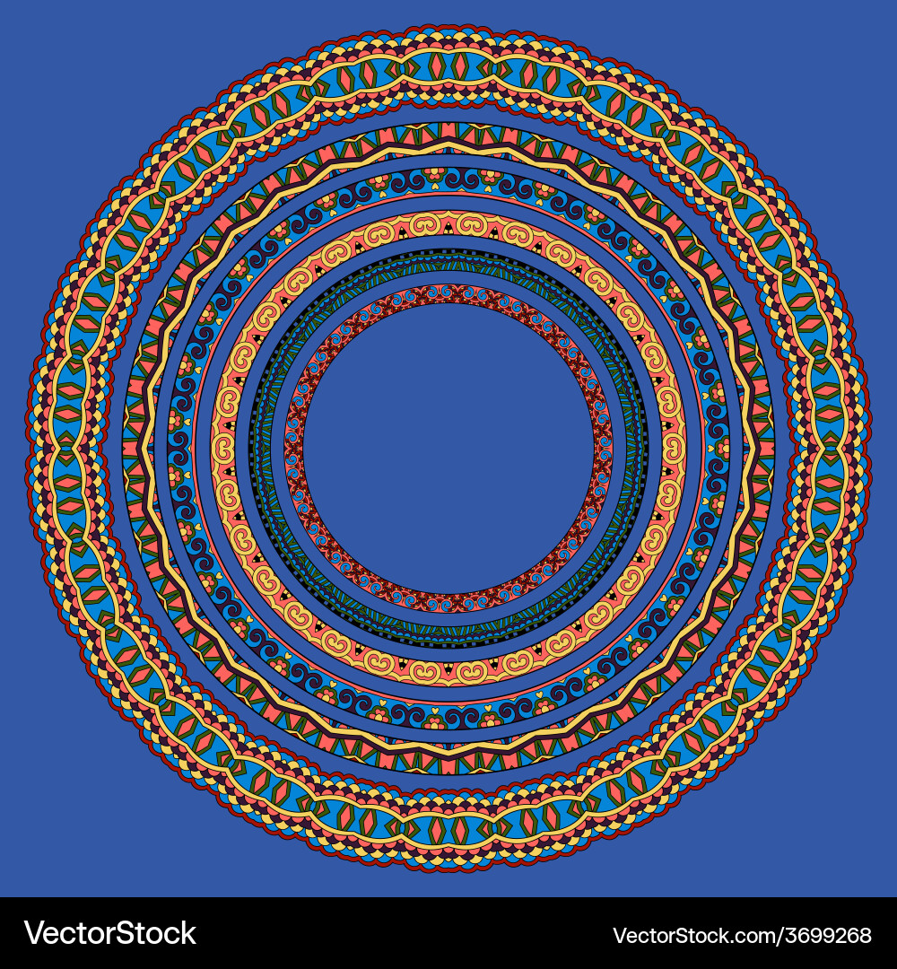 Set of round geometrical frames circle border vector image