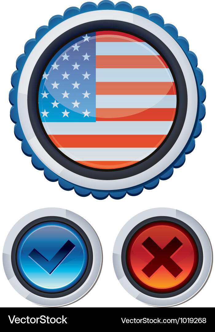 Set with voting and election design elements Vector Image