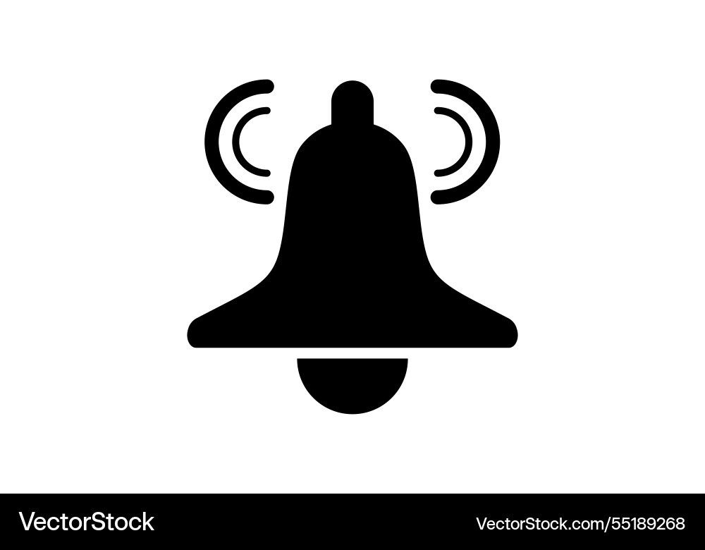 Simple bell symbol for user notifications Simple bell symbol for user notifications vector image