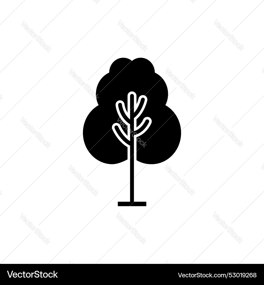 Tree icon set simple oak forest symbol Vector Image