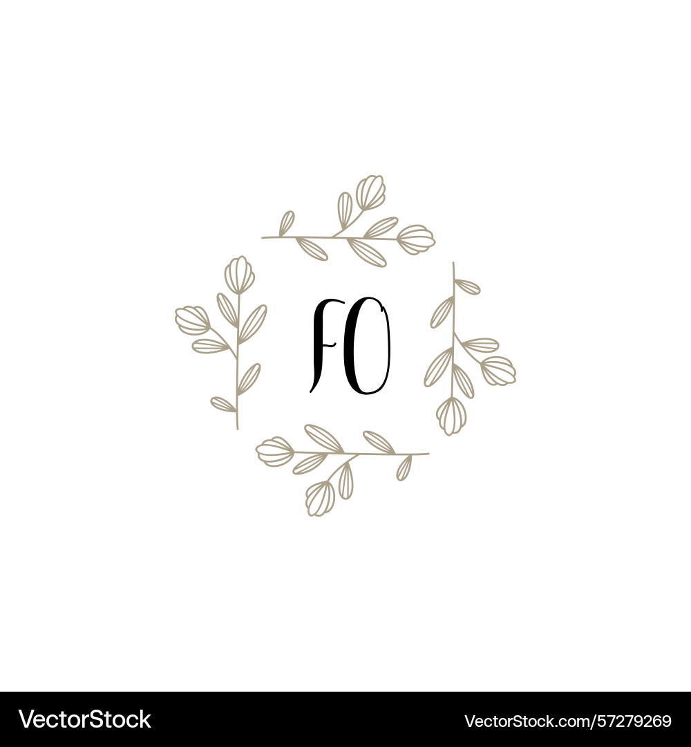 Botanical monogram logos with initial fo Botanical monogram logos with initial fo vector image
