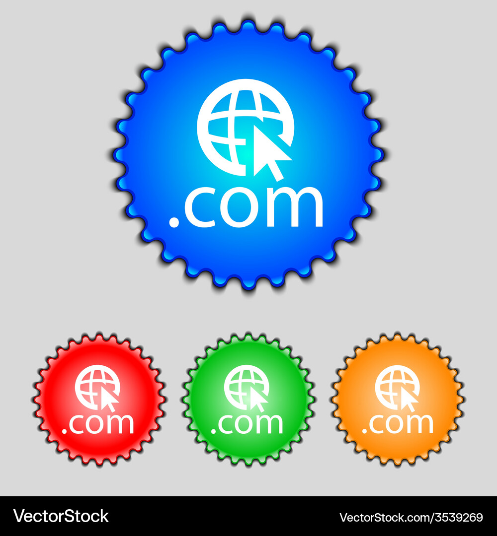 Domain com sign icon top-level internet Vector Image