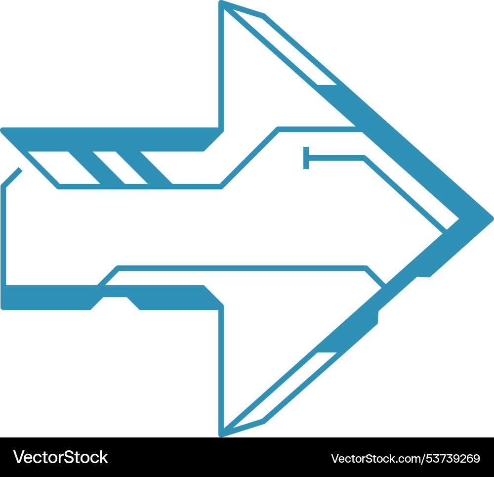 Futuristic ui arrow hud game cursor vector image
