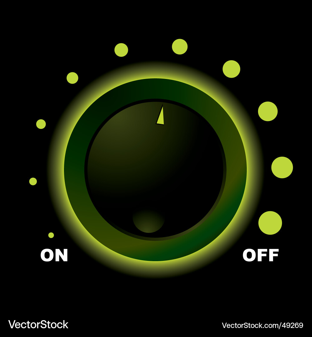 Neon Dial Control Switch Vector Image