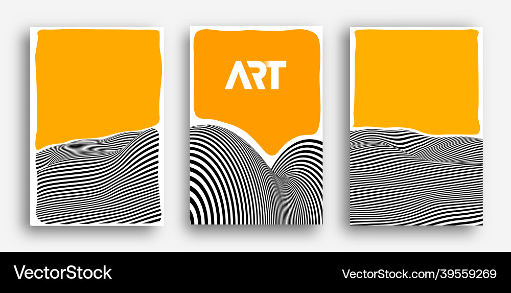 Poster set psychedelic pattern background Poster set psychedelic pattern background vector image
