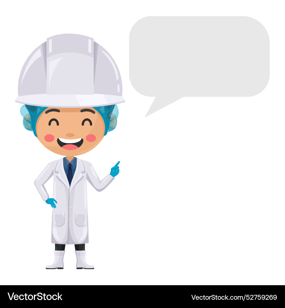 Quality control supervisor with dialog box Vector Image