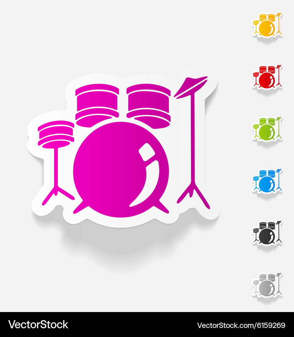 Realistic design element drum set Vector Image