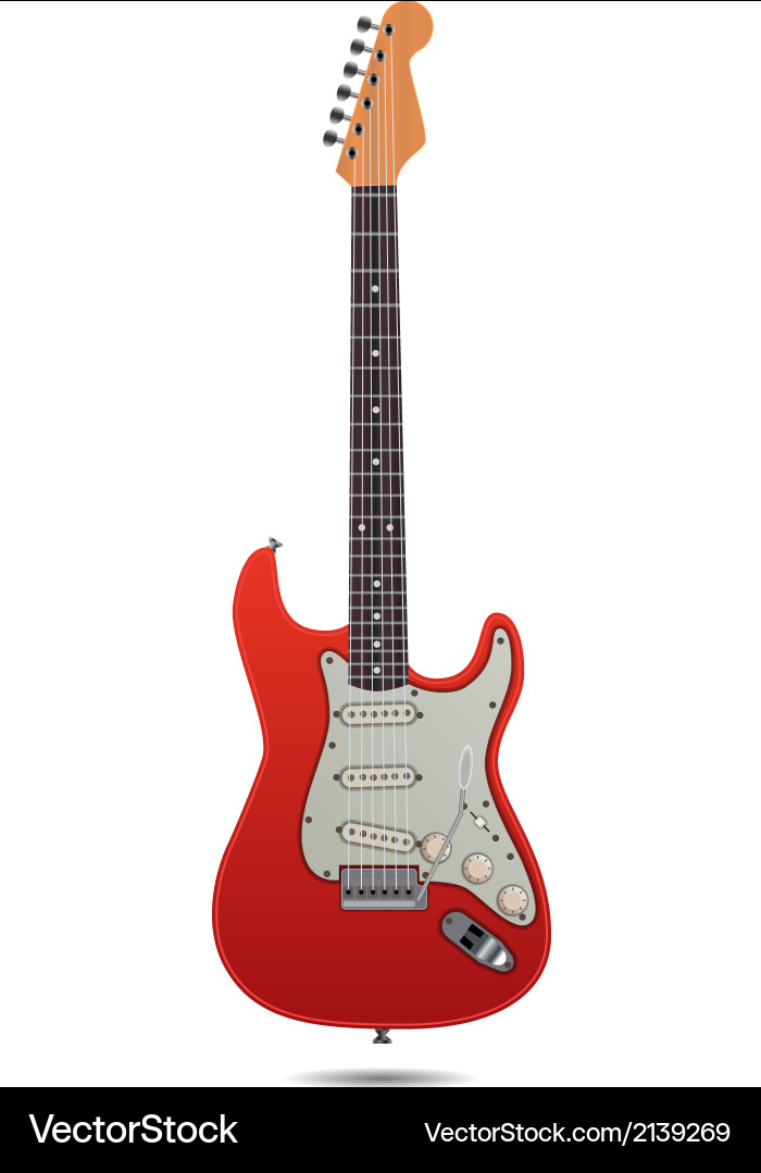 Red Electric Guitar Royalty Free Vector Image - VectorStock