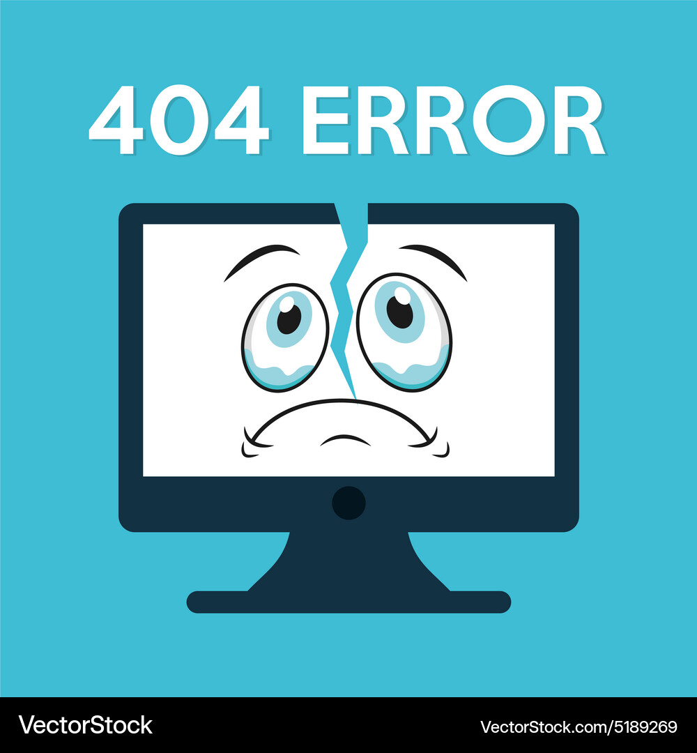 Sad Computer Error Icon Vector Image