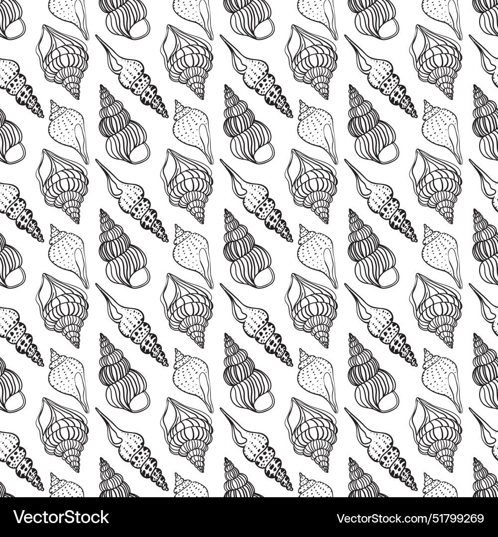 Seamless pattern with seashells corals Seamless pattern with seashells corals vector image