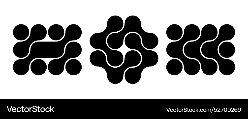 Set of connected black dots transition metaballs Set of connected black dots transition metaballs vector image