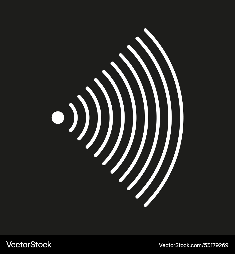 Sonar signal wave icon sound navigation ranging vector image