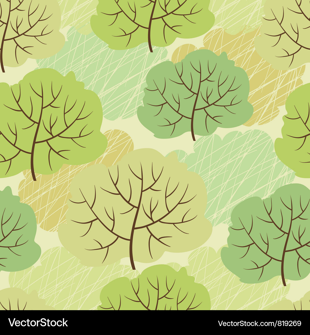 Trees seamless pattern Vector Image