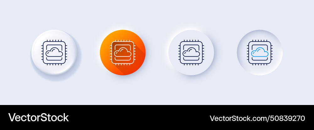 Cloud computing cpu line icon internet data Cloud computing cpu line icon internet data vector image