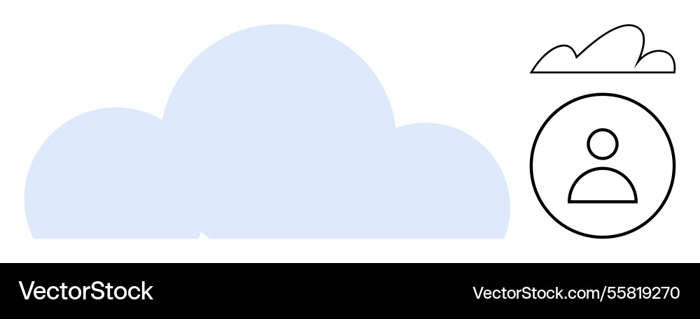 Cloud connection with user avatar representing Cloud connection with user avatar representing vector image