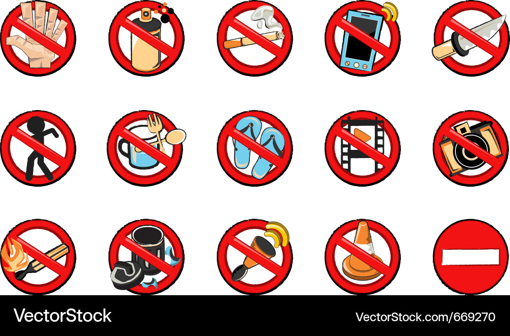Doodle dont sign Royalty Free Vector Image - VectorStock
