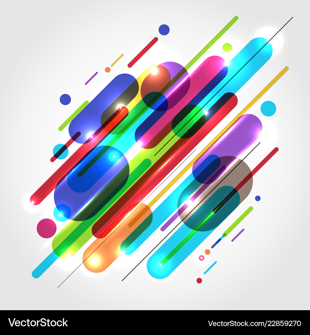 Dynamic Color Shapes Rhythm Vector Image
