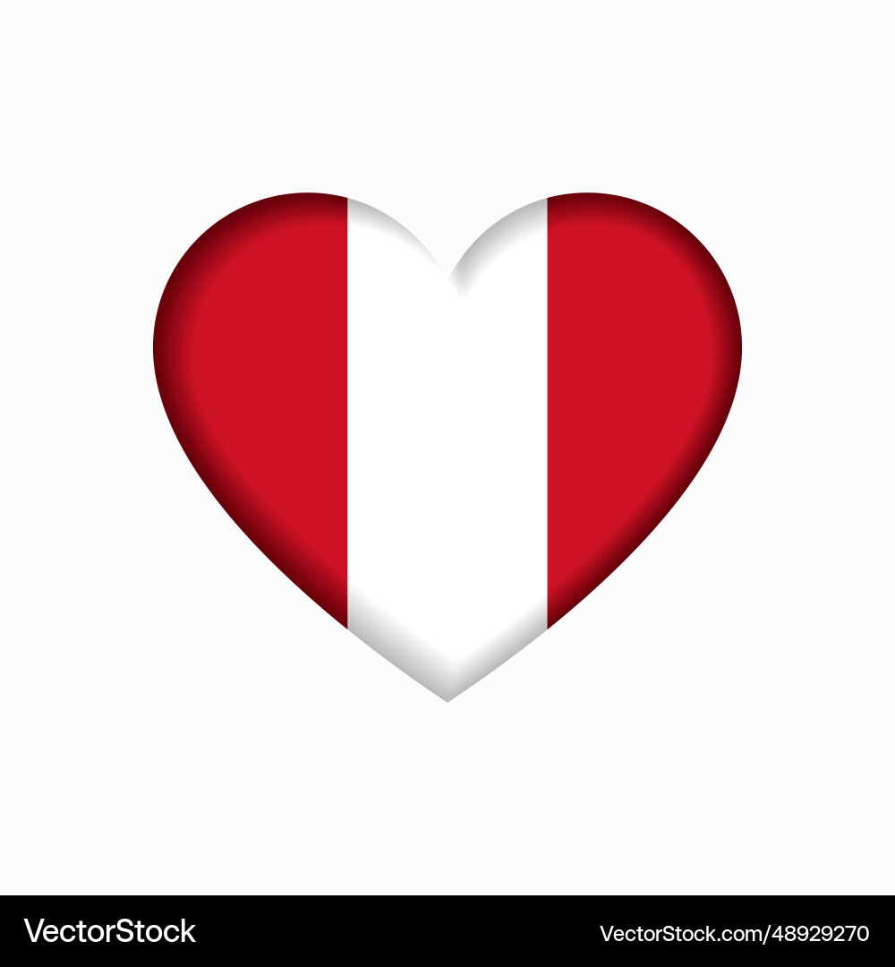 Peruvian flag heart-shaped sign Royalty Free Vector Image