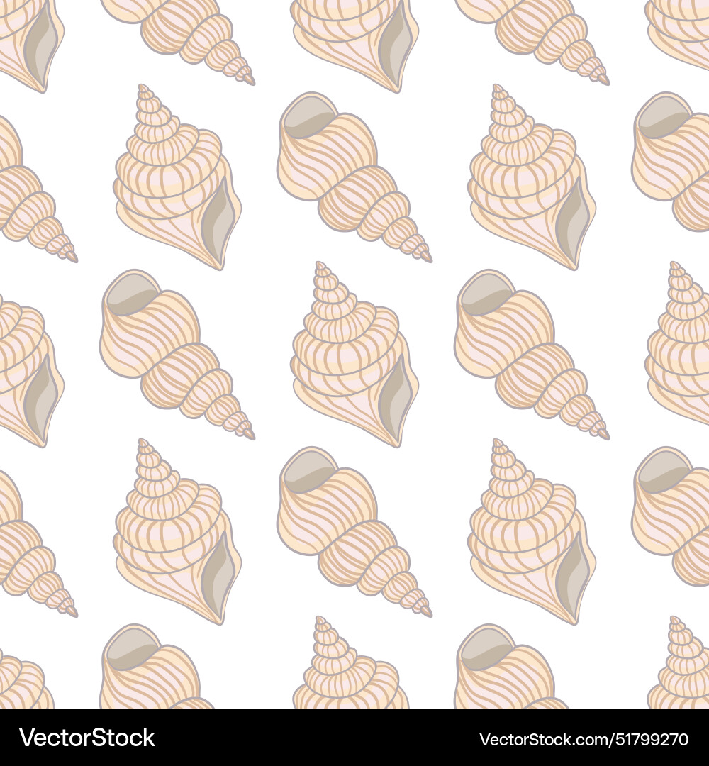 Seamless pattern with seashells corals Seamless pattern with seashells corals vector image