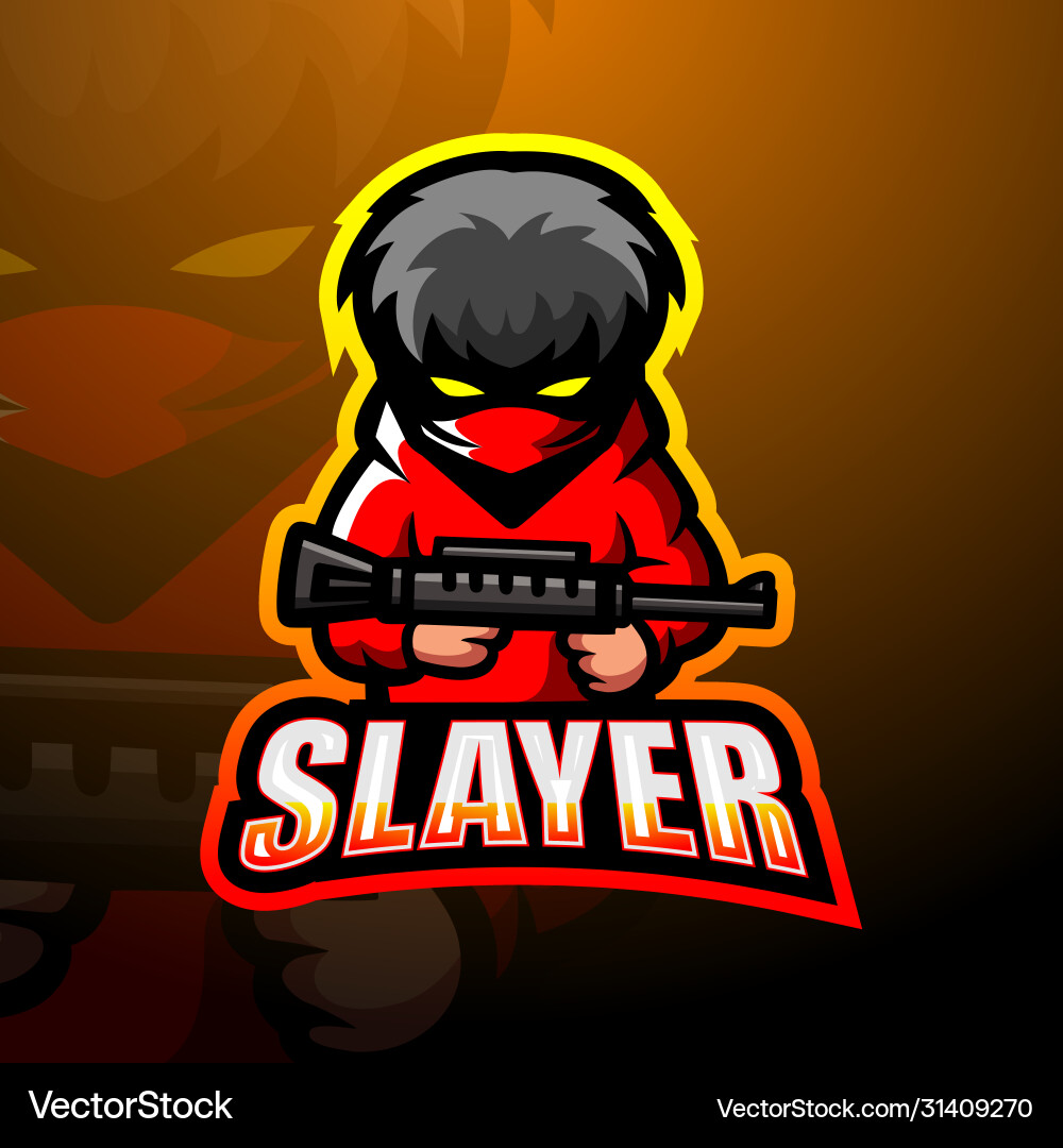 Slayer mascot esport logo design Slayer mascot esport logo design vektorbild