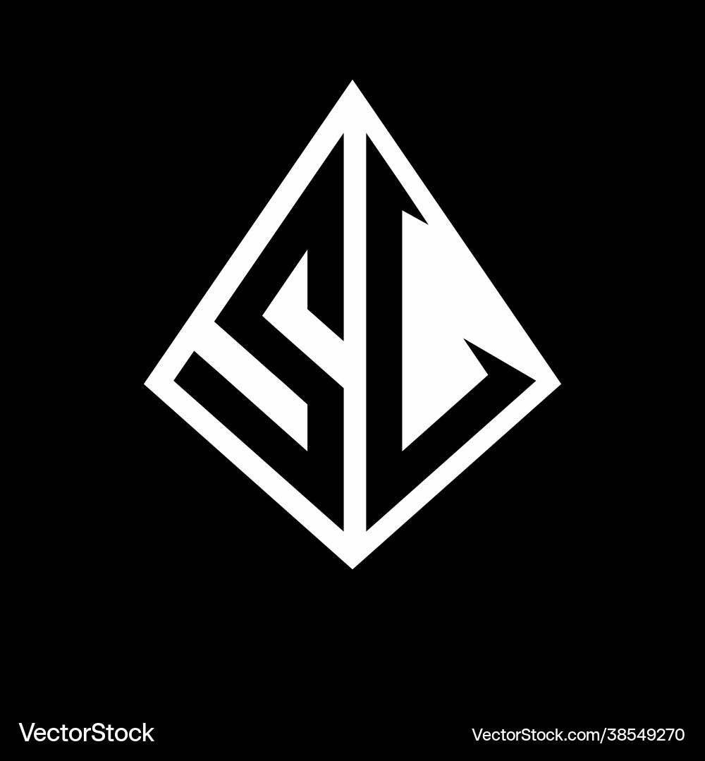 Sv logo letters monogram with prisma shape design Sv logo letters monogram with prisma shape design Vector Image