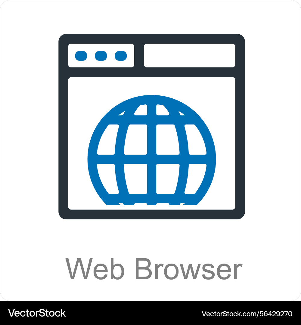Web browser and internet icon concept Vector Image