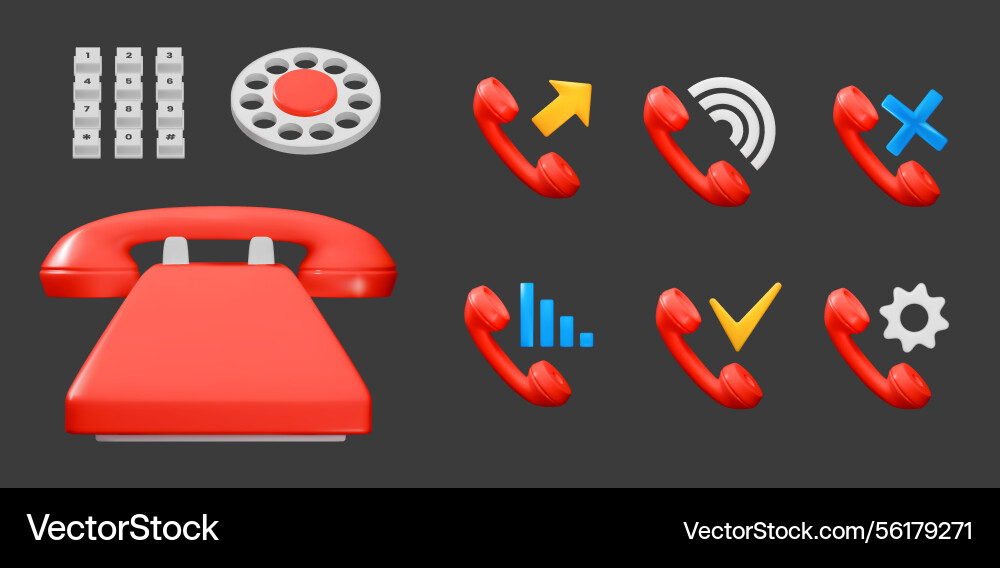 3D Telefon retro Telefonnummer Taste neu 3D Telefon retro Telefonnummer Taste neu vektorbild