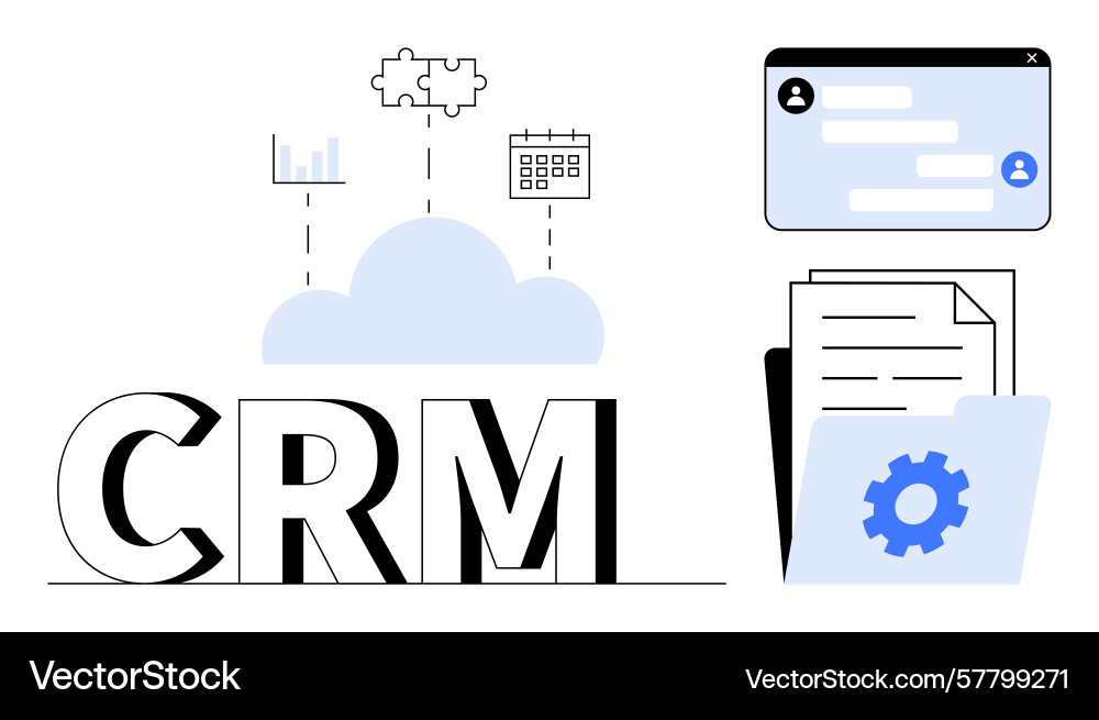 Cloud-based crm system with integration features vector image