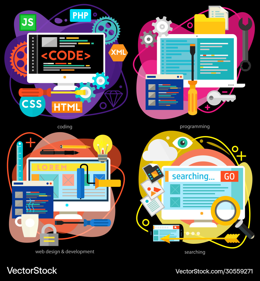 Coding & Development Analytics vector image