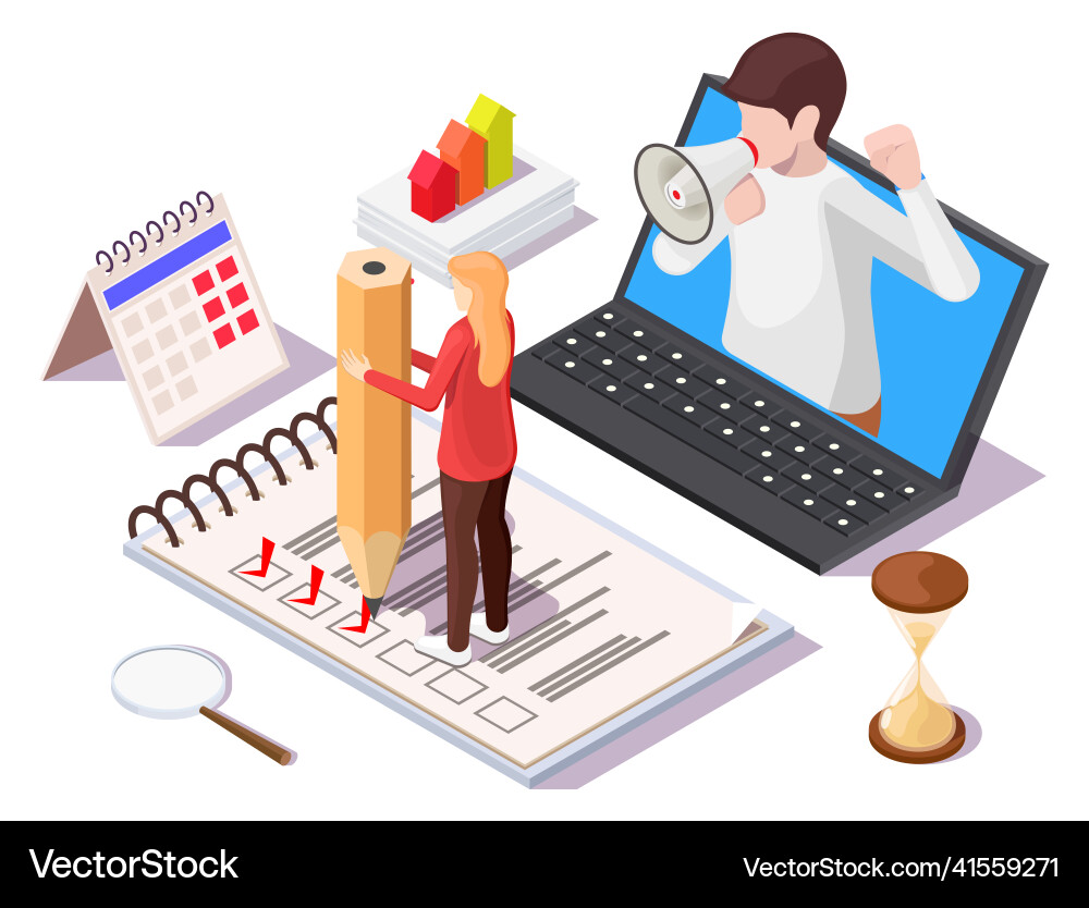 Deadline Management & Task List Vector Image