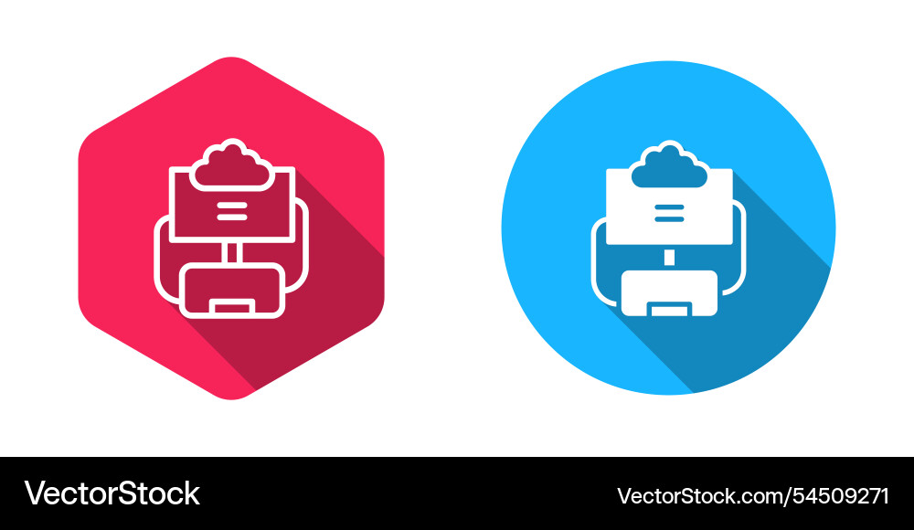 Filled and outline cloud database icon isolated Filled and outline cloud database icon isolated vector image