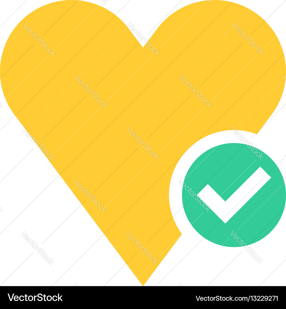 Flat heart icon favorite sign liked button vector image
