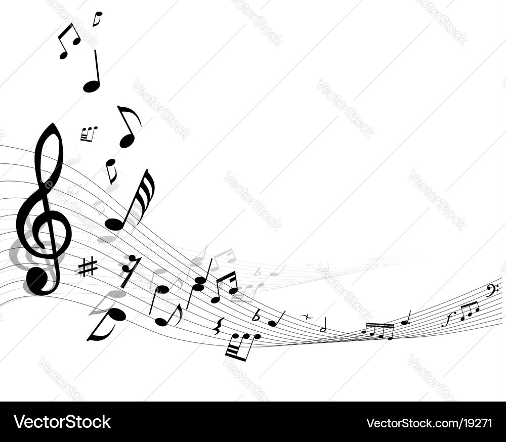 Musical Note Swirls vector image