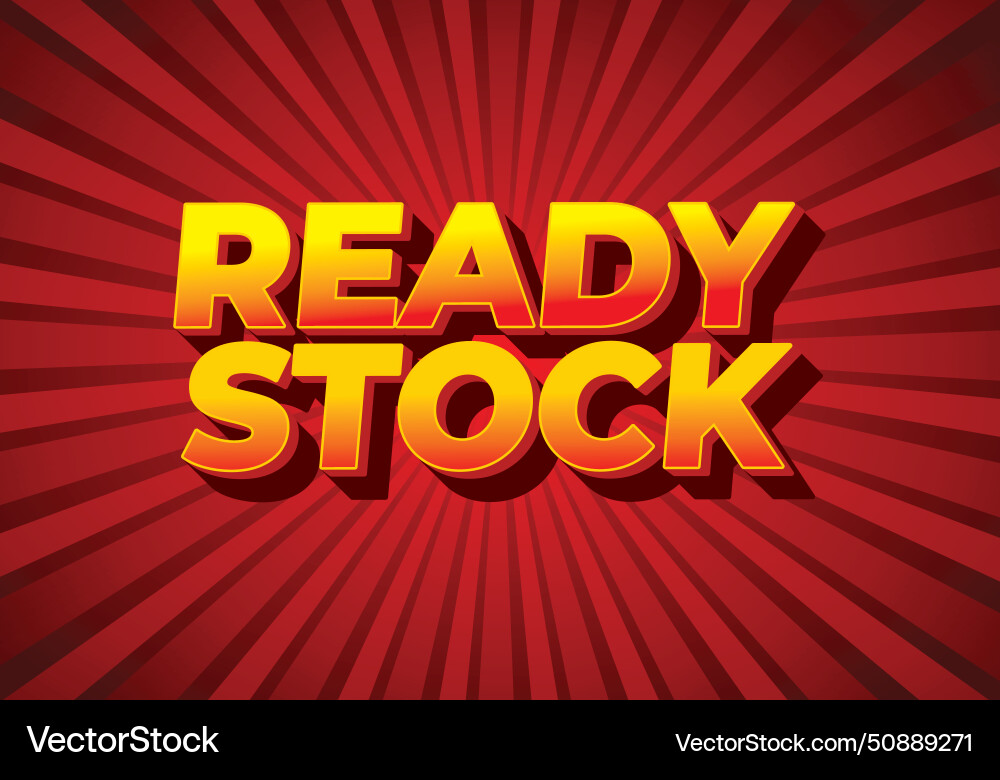 Ready stock text effect in 3 dimension style Ready stock text effect in 3 dimension style vector image