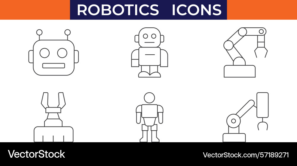 Robotics and automation icon set Robotics and automation icon set vector image
