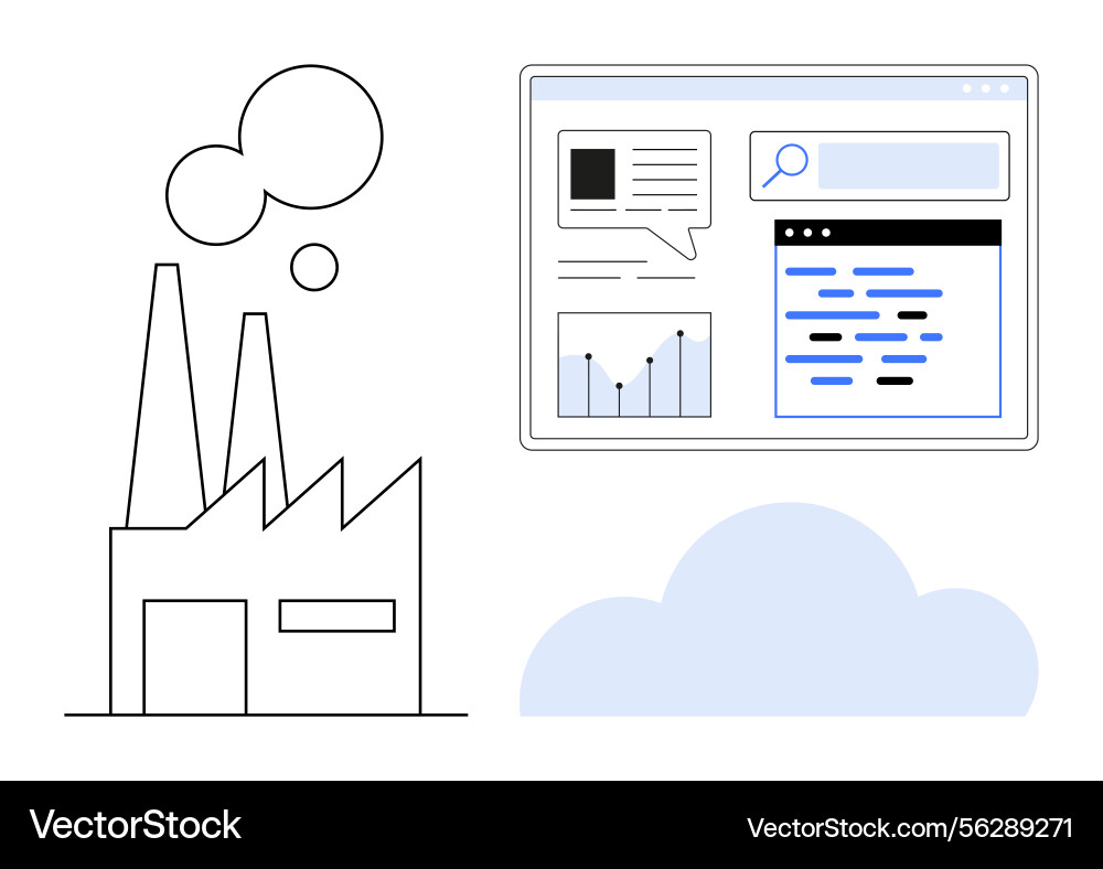 Smart factory and data integration concept vector image